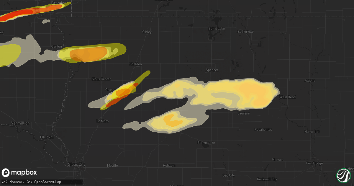 Hail map in Sutherland, IA on August 27, 2018