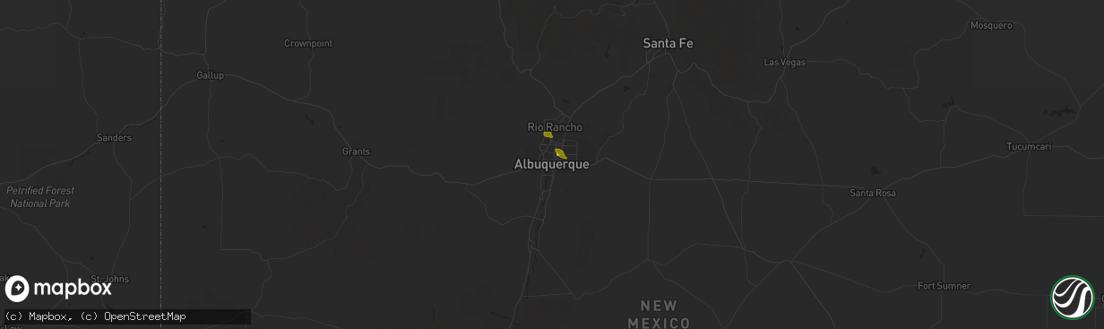 Hail map in Albuquerque, NM on August 27, 2019