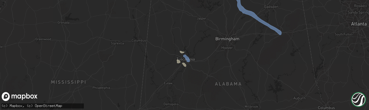 Hail map in Northport, AL on August 27, 2019