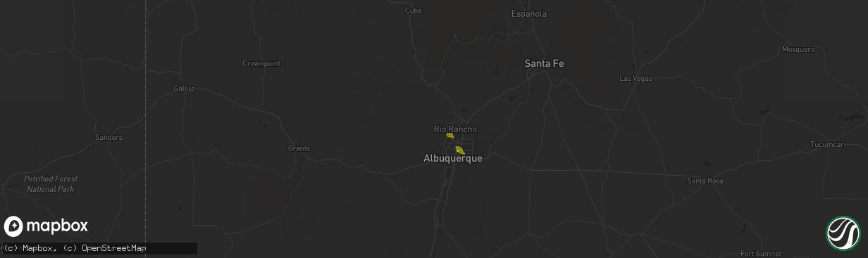 Hail map in Rio Rancho, NM on August 27, 2019