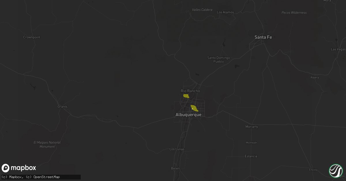 Hail map in Rio Rancho, NM on August 27, 2019