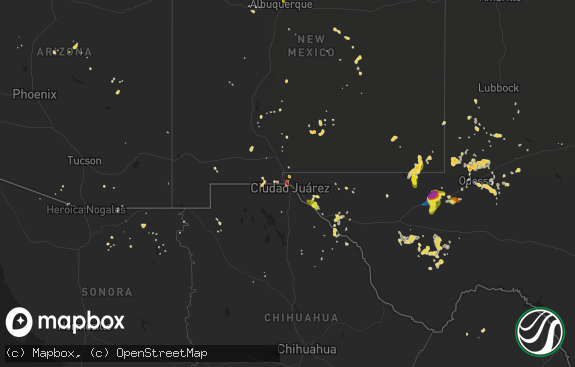 Hail map preview on 08-27-2019