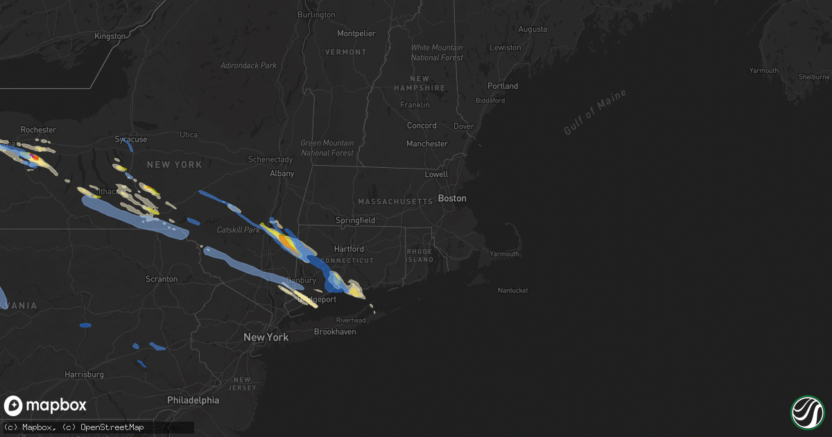 Hail map in Connecticut on August 27, 2020