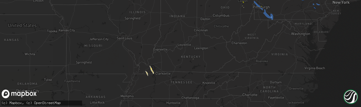 Hail map in Kentucky on August 27, 2020