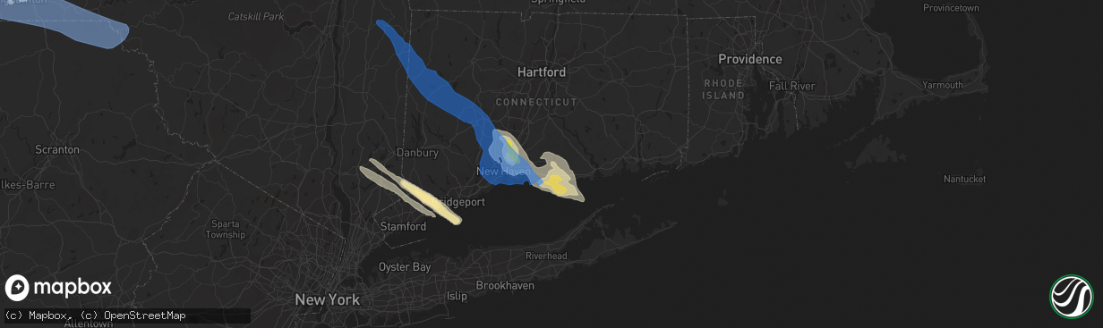 Hail map in Madison, CT on August 27, 2020