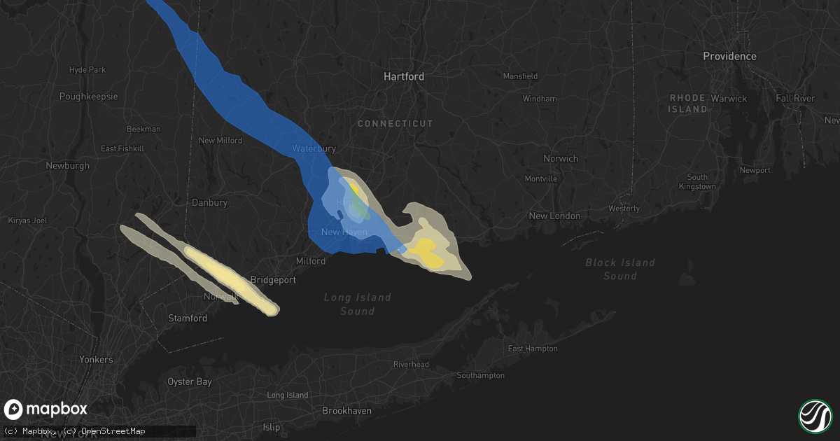 Hail map in Madison, CT on August 27, 2020