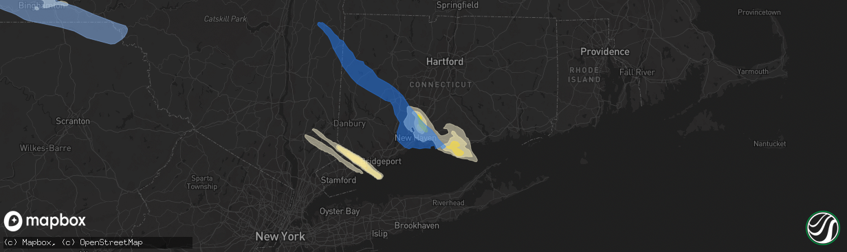 Hail map in North Haven, CT on August 27, 2020