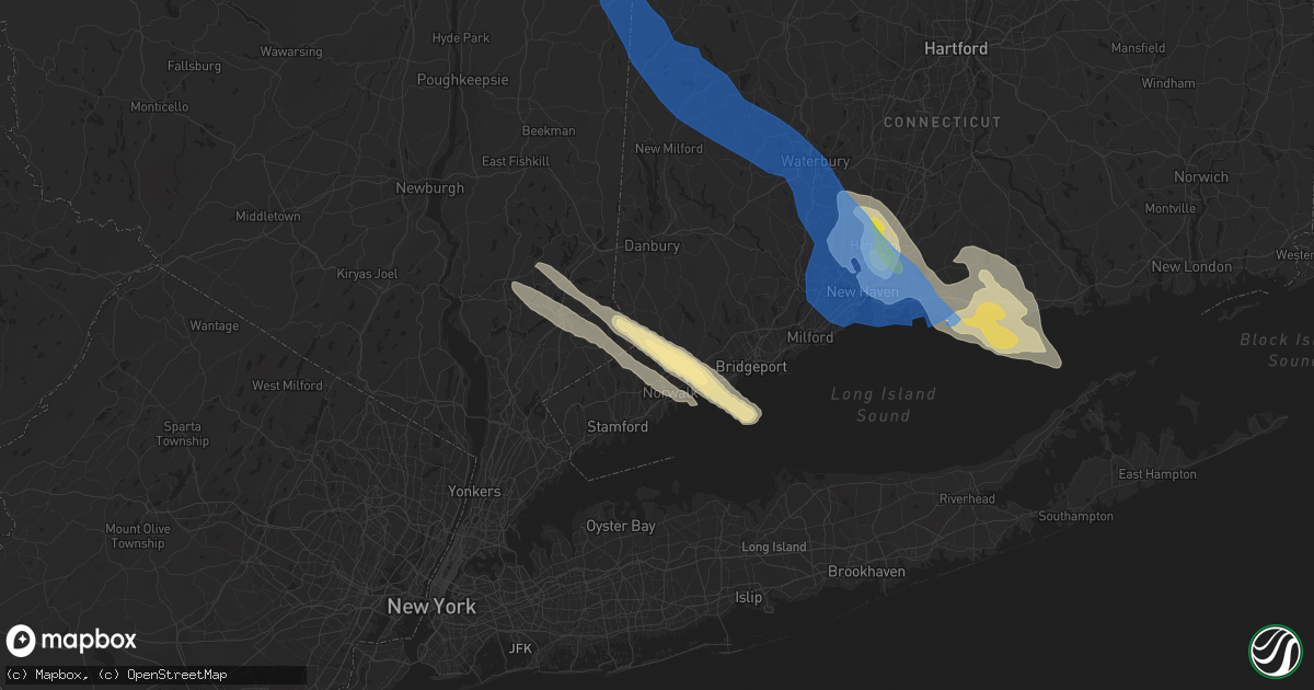 Hail map in Wilton, CT on August 27, 2020