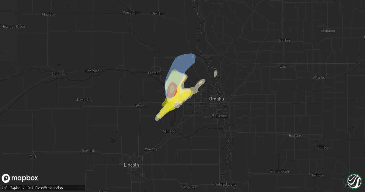 Hail map in Elkhorn, NE on August 27, 2021