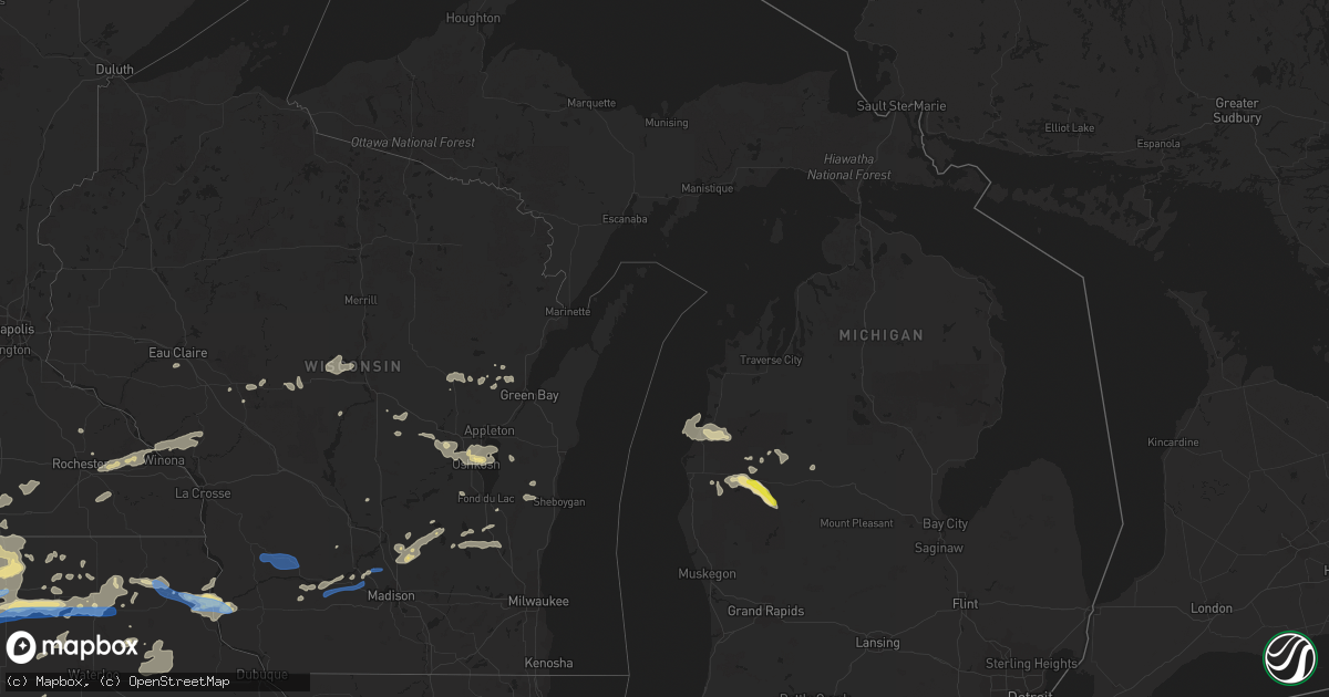 Hail map in Michigan on August 27, 2021