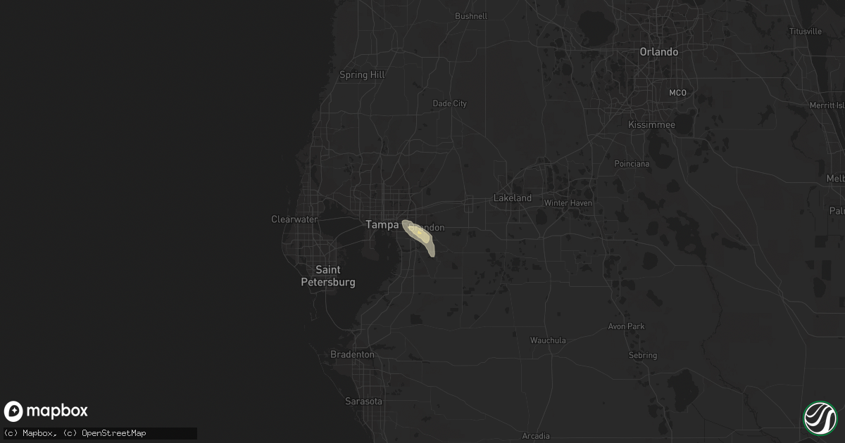 Hail map in Brandon, FL on August 27, 2022