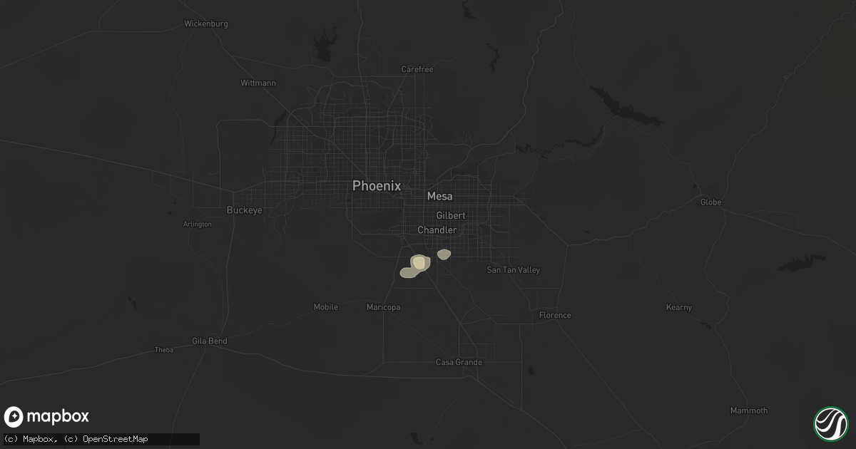 Hail map in Chandler, AZ on August 27, 2022