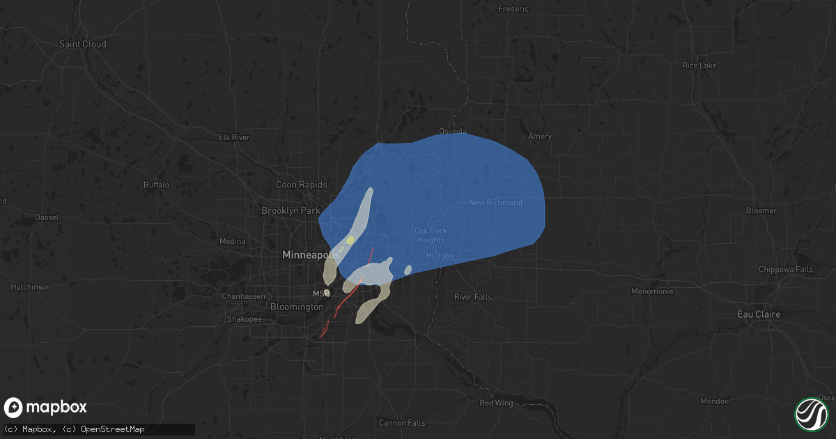 Hail map in Stillwater, MN on August 27, 2022