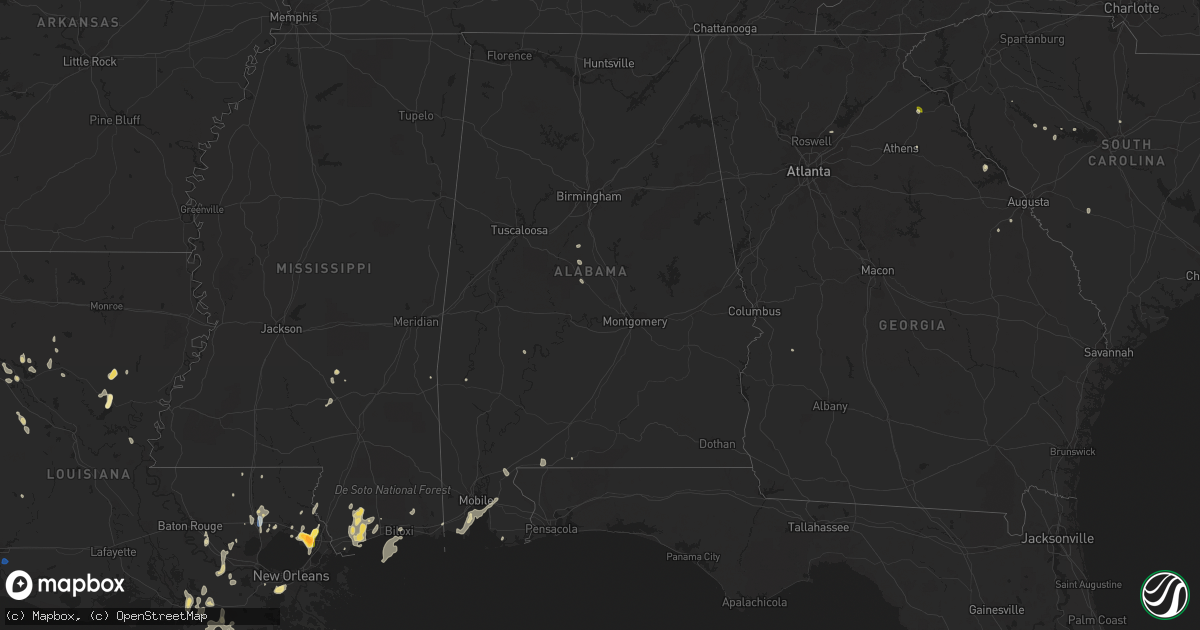 Hail map in Alabama on August 27, 2023
