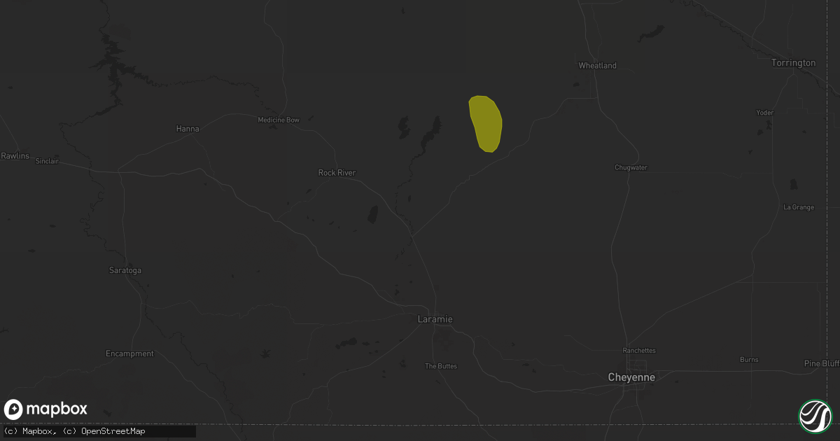 Hail map in Bosler, WY on August 27, 2023