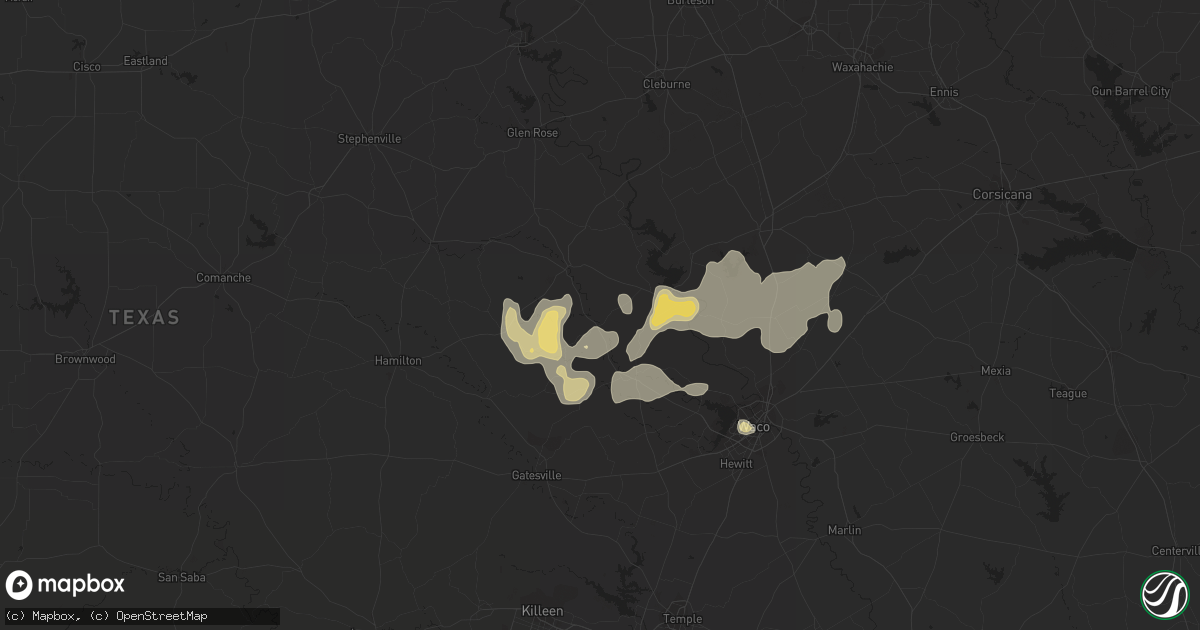 Hail map in Clifton, TX on August 27, 2023