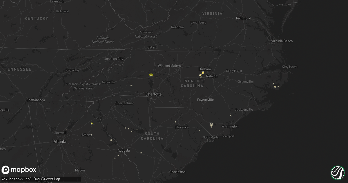 Hail map in North Carolina on August 27, 2023