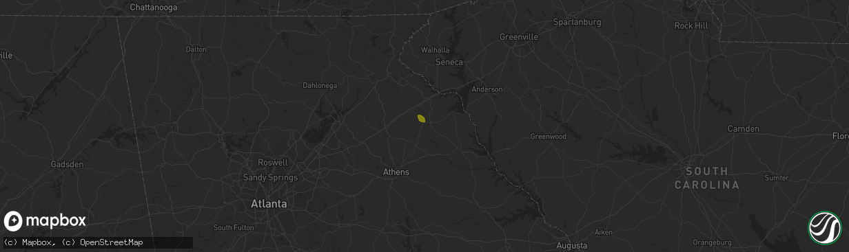 Hail map in Royston, GA on August 27, 2023