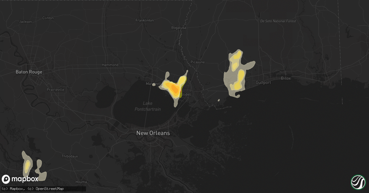 Hail map in Slidell, LA on August 27, 2023