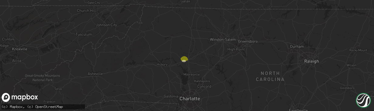 Hail map in Statesville, NC on August 27, 2023