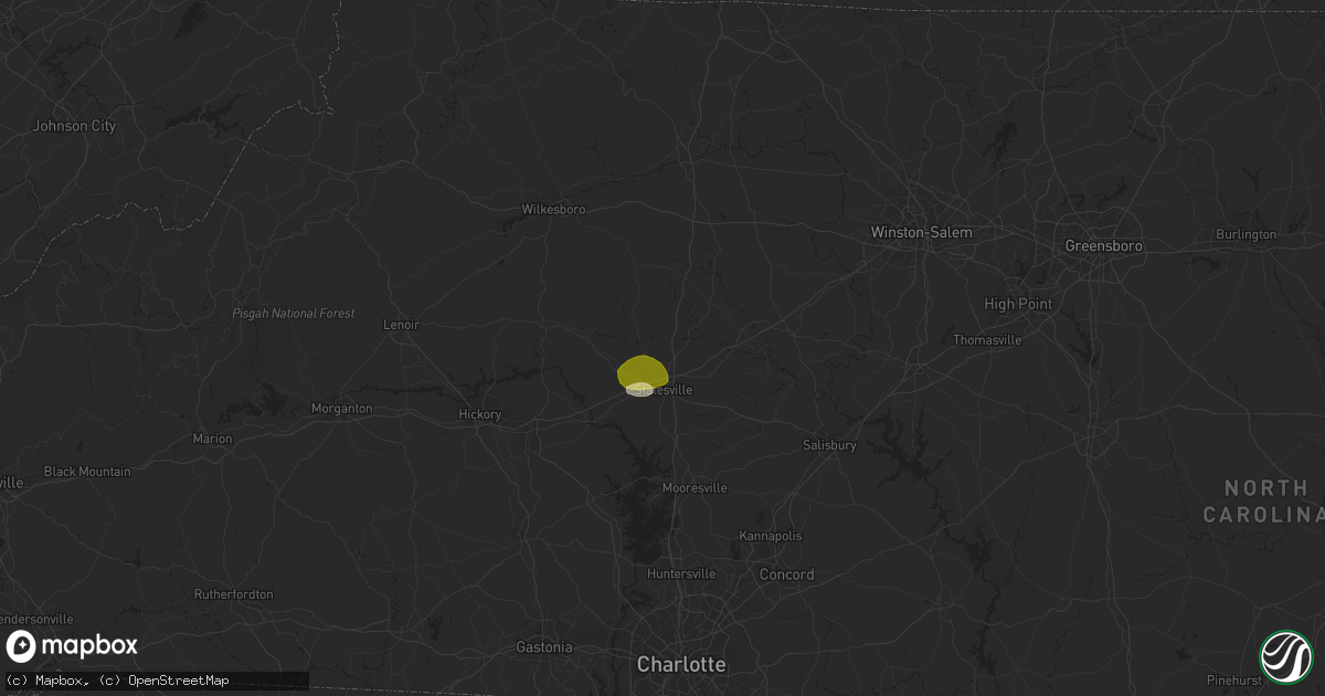 Hail map in Statesville, NC on August 27, 2023