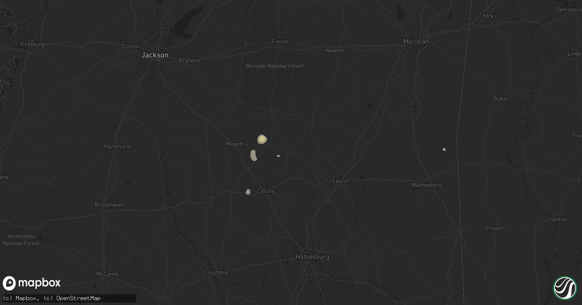 Hail map in Taylorsville, MS on August 27, 2023