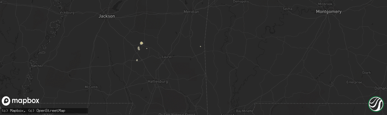 Hail map in Waynesboro, MS on August 27, 2023