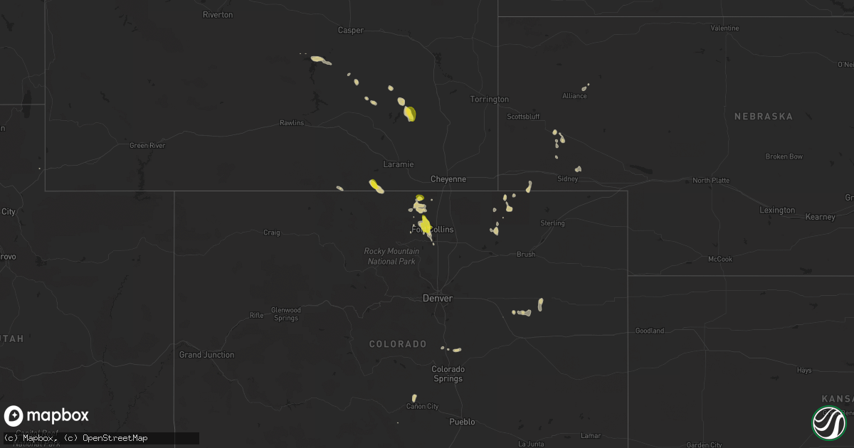 Hail map on August 27, 2023