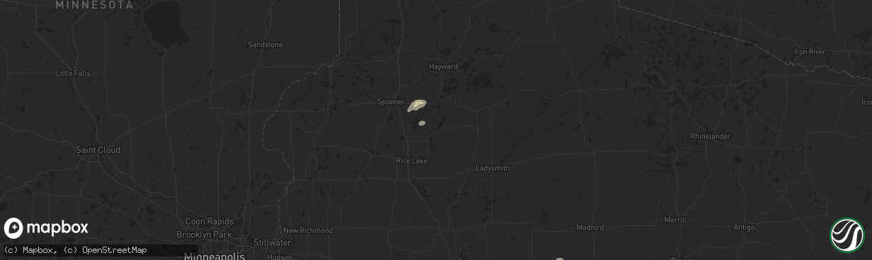 Hail map in Birchwood, WI on August 27, 2024