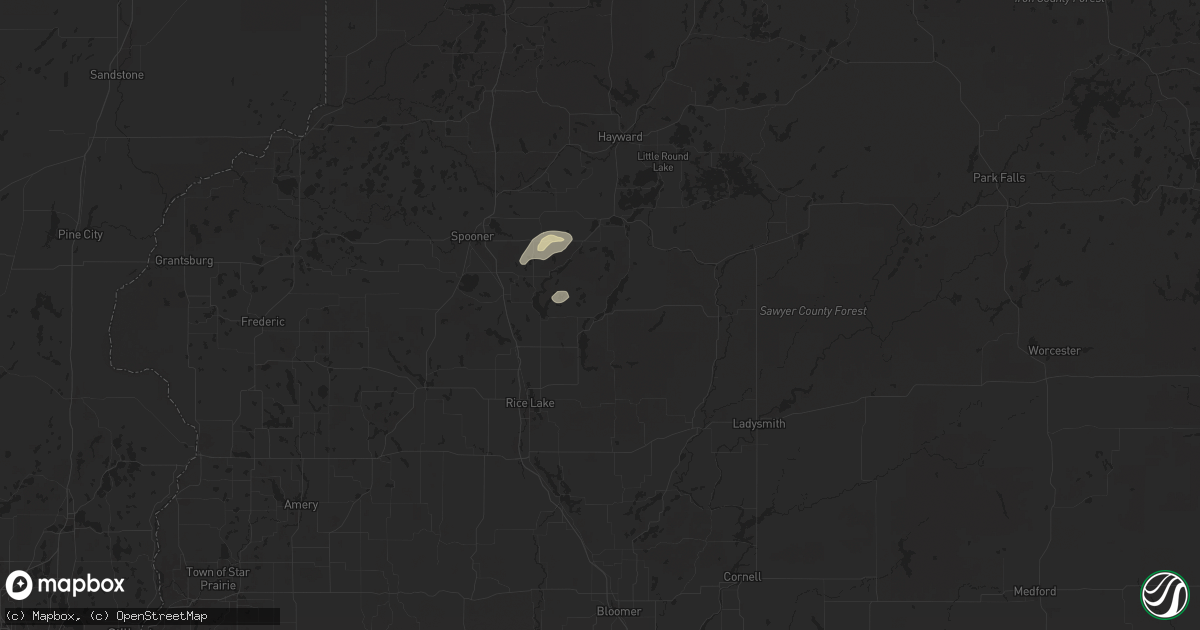 Hail map in Birchwood, WI on August 27, 2024