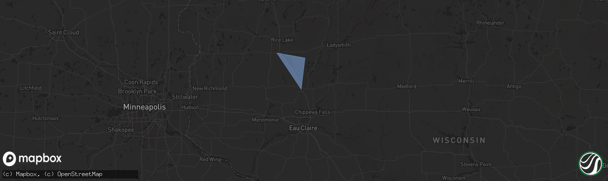 Hail map in Bloomer, WI on August 27, 2024