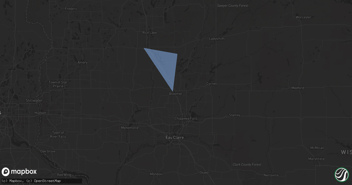 Hail map in Bloomer, WI on August 27, 2024