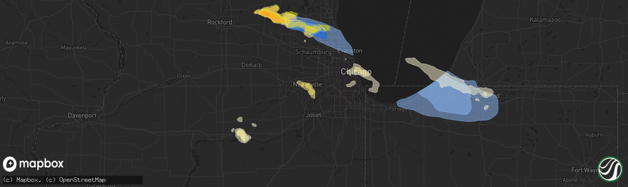 Hail map in Bolingbrook, IL on August 27, 2024