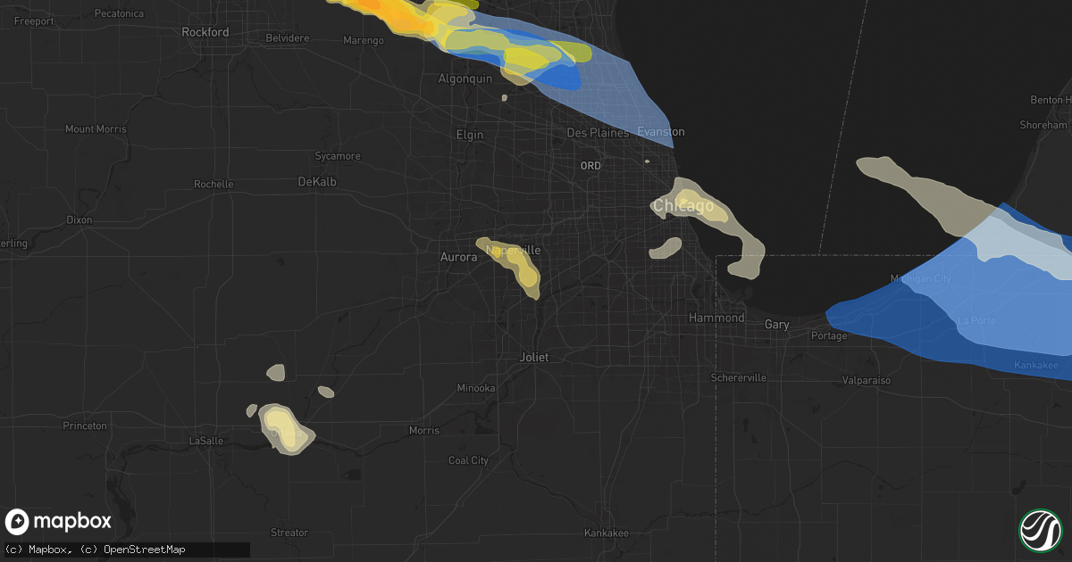Hail map in Bolingbrook, IL on August 27, 2024