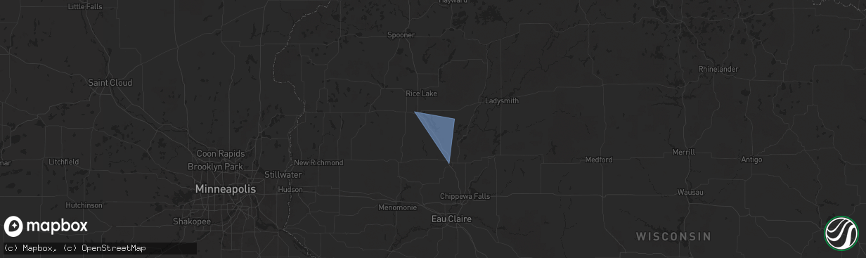 Hail map in Chetek, WI on August 27, 2024