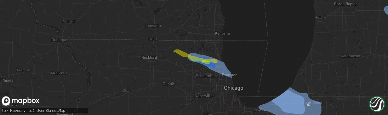 Hail map in Crystal Lake, IL on August 27, 2024