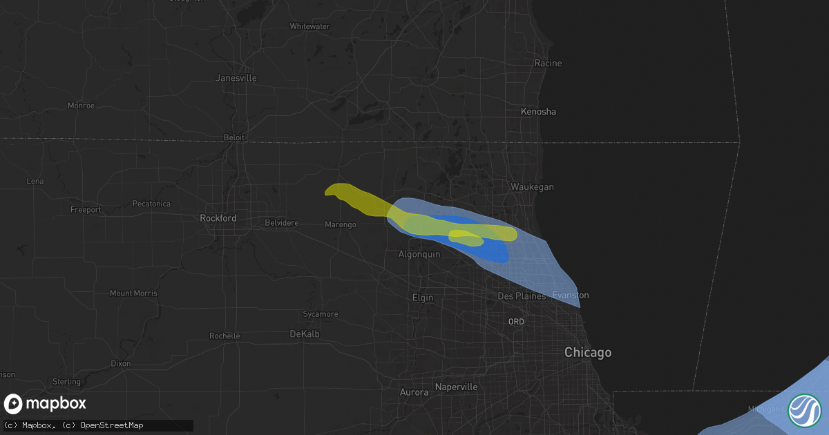 Hail map in Crystal Lake, IL on August 27, 2024