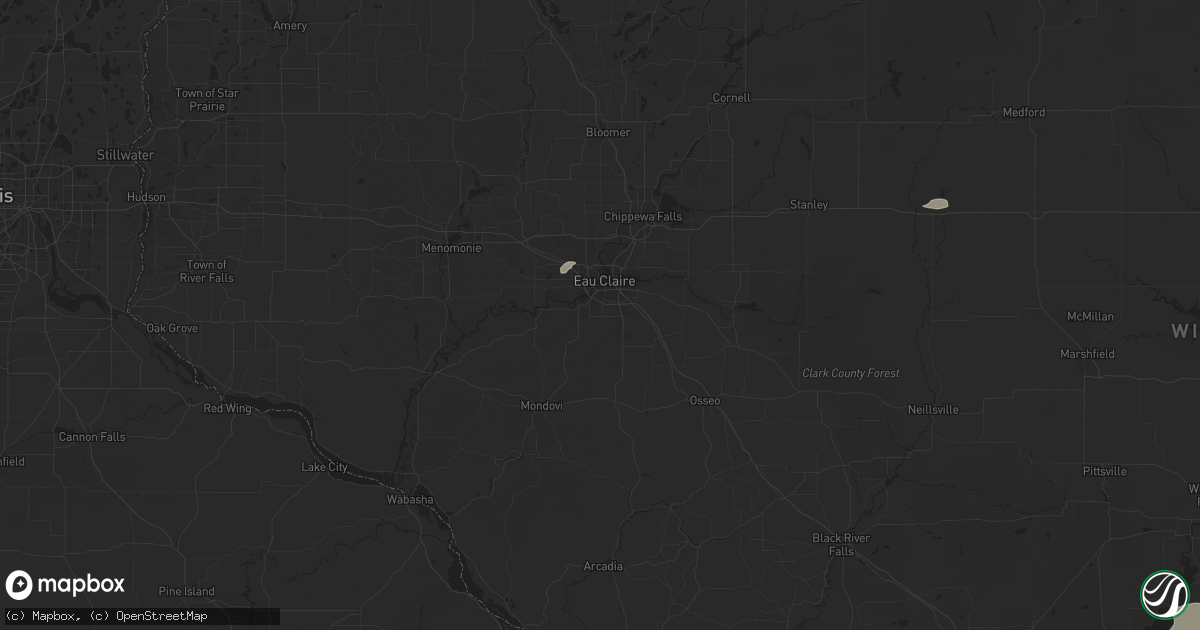 Hail map in Eau Claire, WI on August 27, 2024