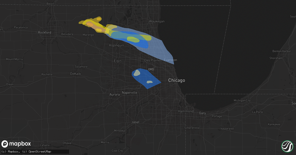 Hail map in Elmhurst, IL on August 27, 2024