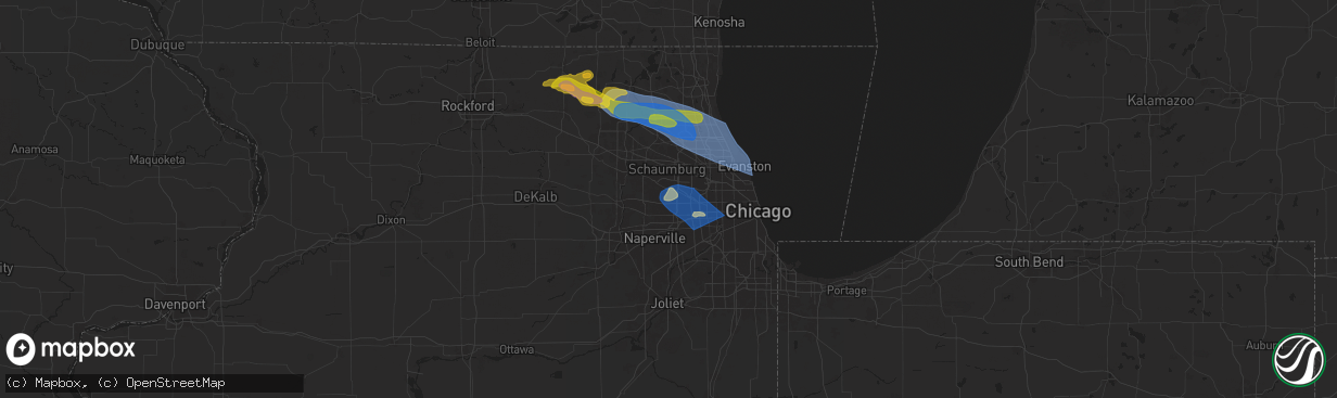 Hail map in Glendale Heights, IL on August 27, 2024