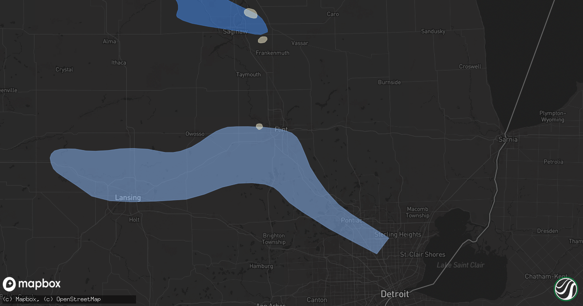 Hail map in Grand Blanc, MI on August 27, 2024