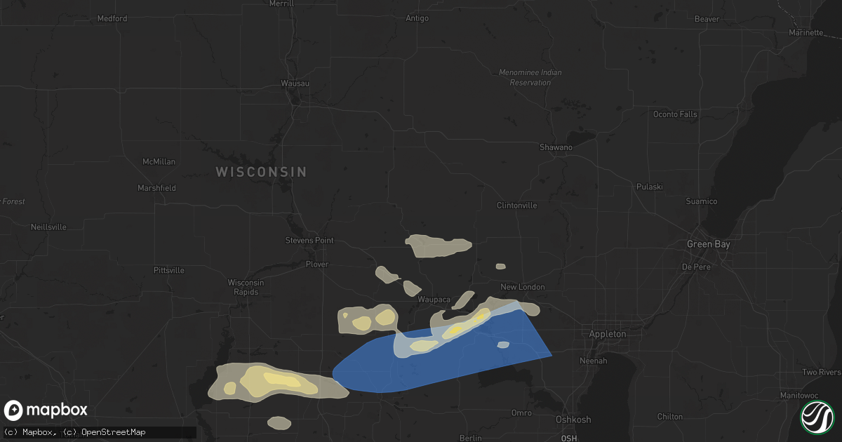 Hail map in Iola, WI on August 27, 2024
