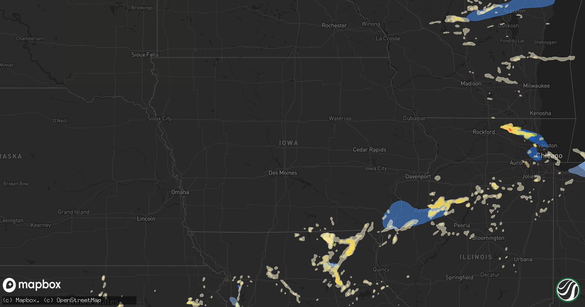 Hail map in Iowa on August 27, 2024