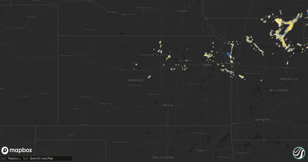 Hail map in Kansas on August 27, 2024