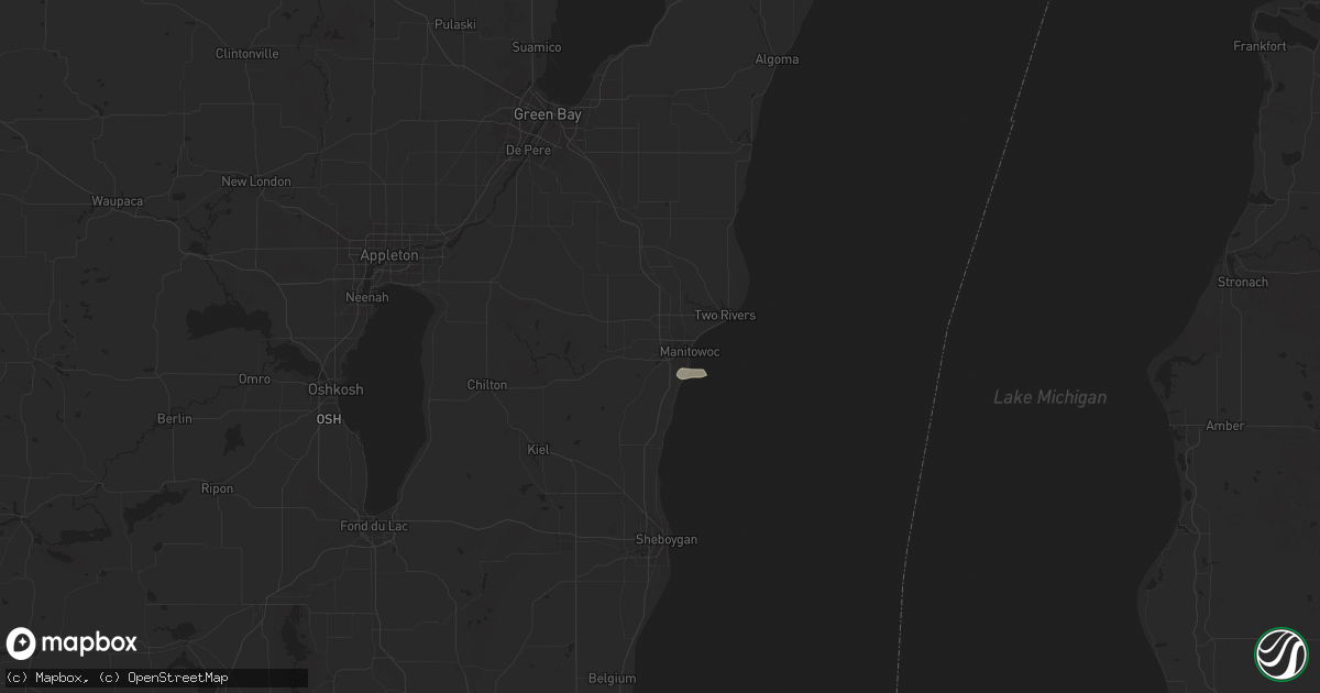 Hail map in Manitowoc, WI on August 27, 2024