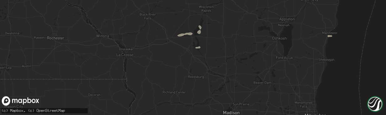 Hail map in Mauston, WI on August 27, 2024