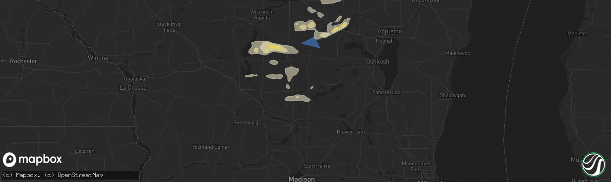 Hail map in Montello, WI on August 27, 2024