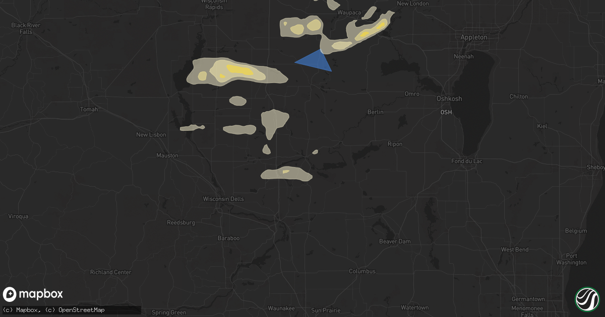 Hail map in Montello, WI on August 27, 2024