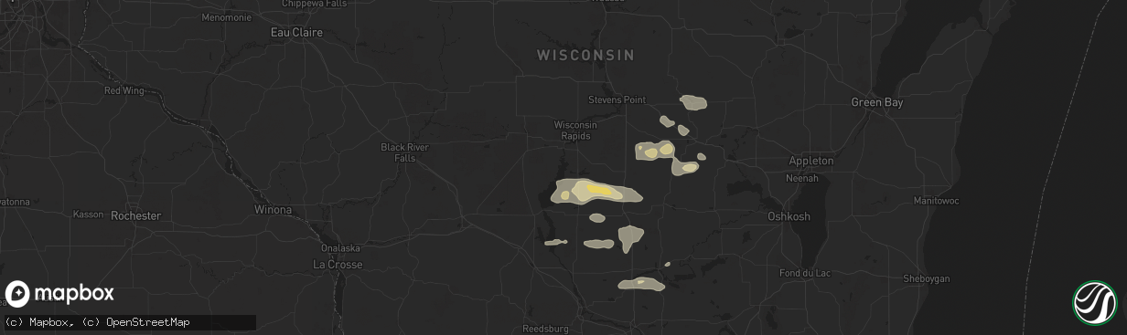 Hail map in Nekoosa, WI on August 27, 2024