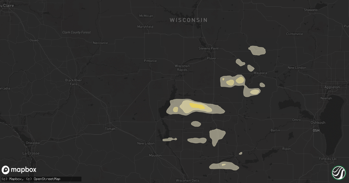 Hail map in Nekoosa, WI on August 27, 2024